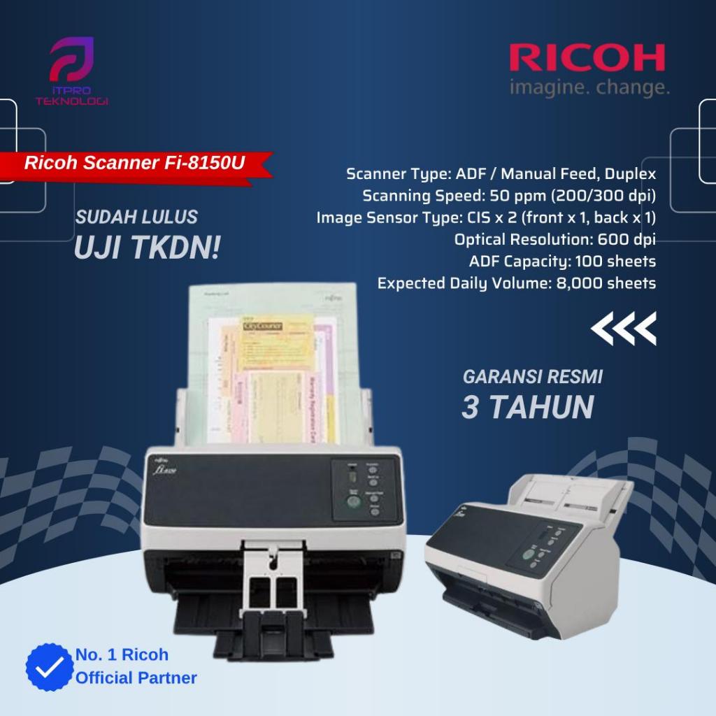 Scanner Ricoh Fi-8150U / Fi8150U / fi 8150 USB Garansi Resmi