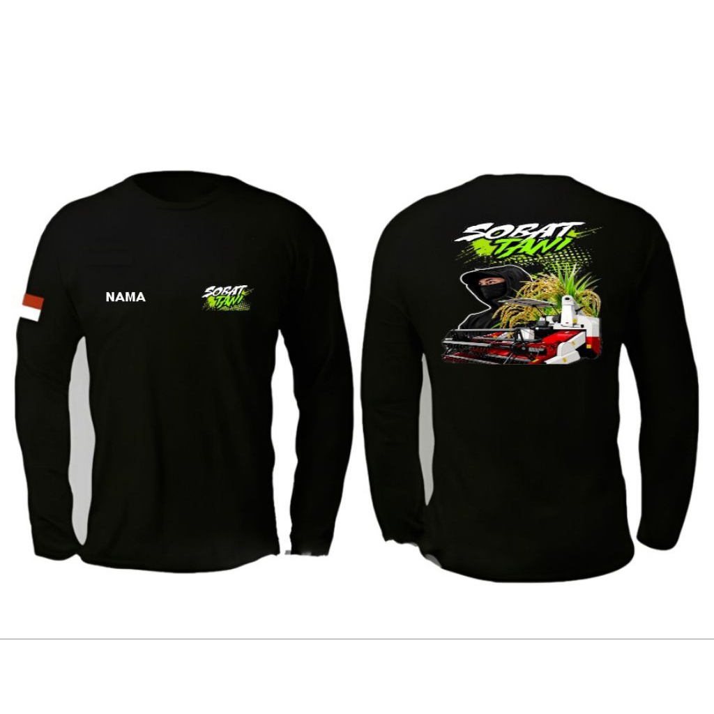 Kaos Sobat Tani Petani Padi Lengan Panjang Kaos Distro Viral Ternyaman Kaos Unisex Viral