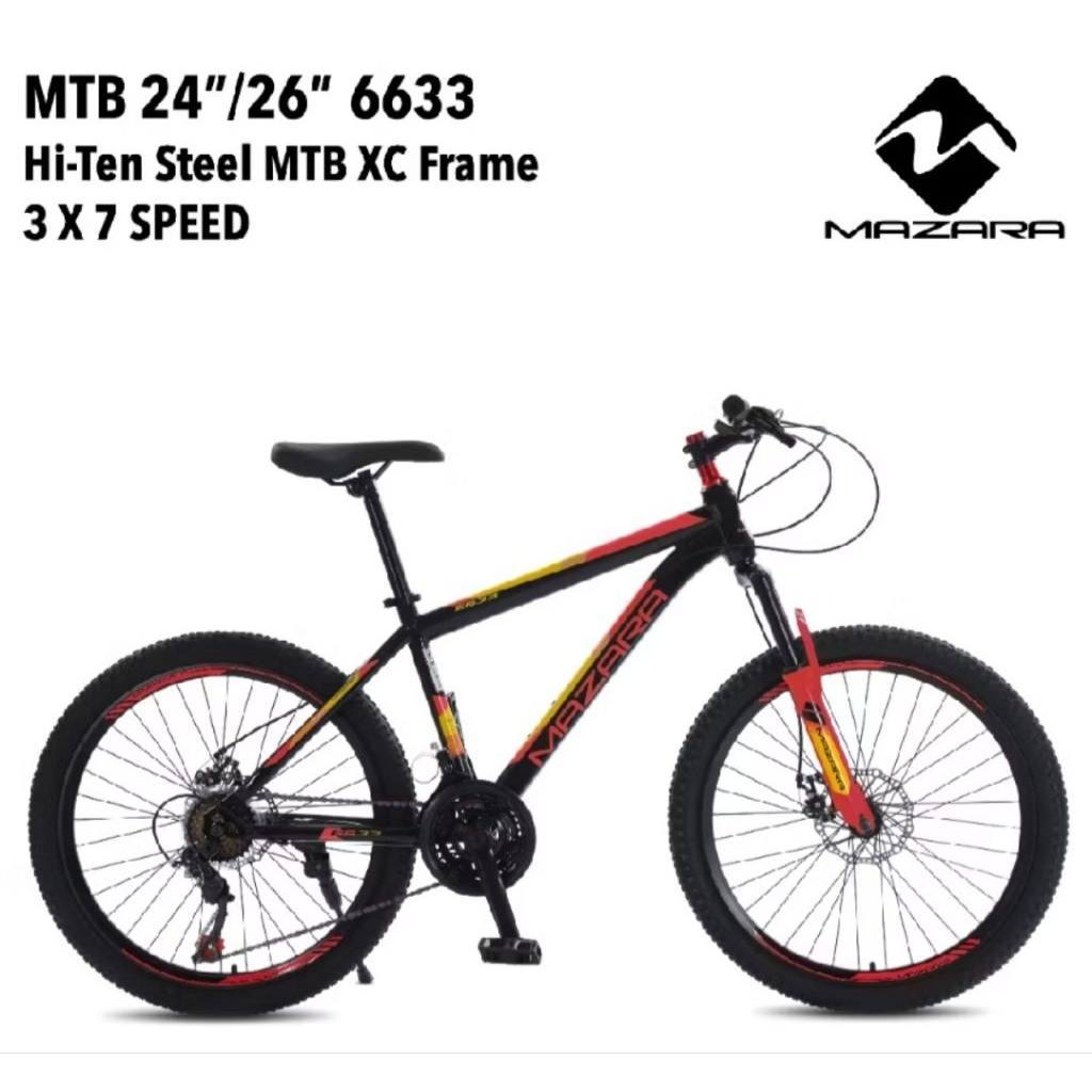SEPEDA MTB GUNUNG MAZARA BY PACIFIC 26 INCH CAKRAM 3x7SP NEW