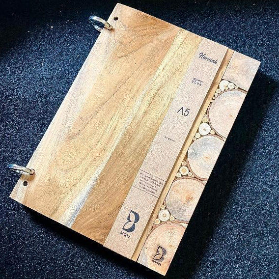 Buku Tulis I Notebook | Wooden Notebook A5 | Planner Jurnal