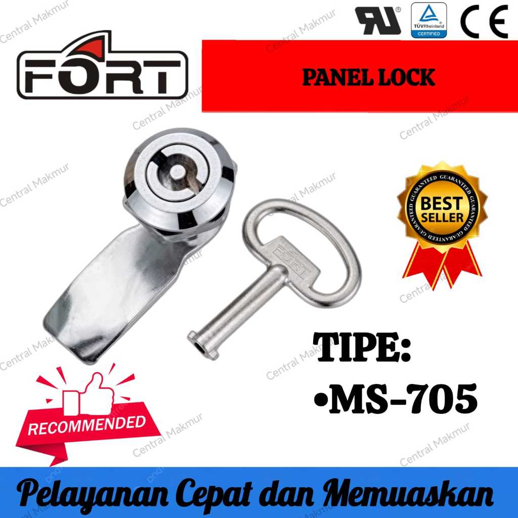 Original FORT Kunci Panel Handle Panel MS-705 MS705 Bulat D=28mm Kunci T