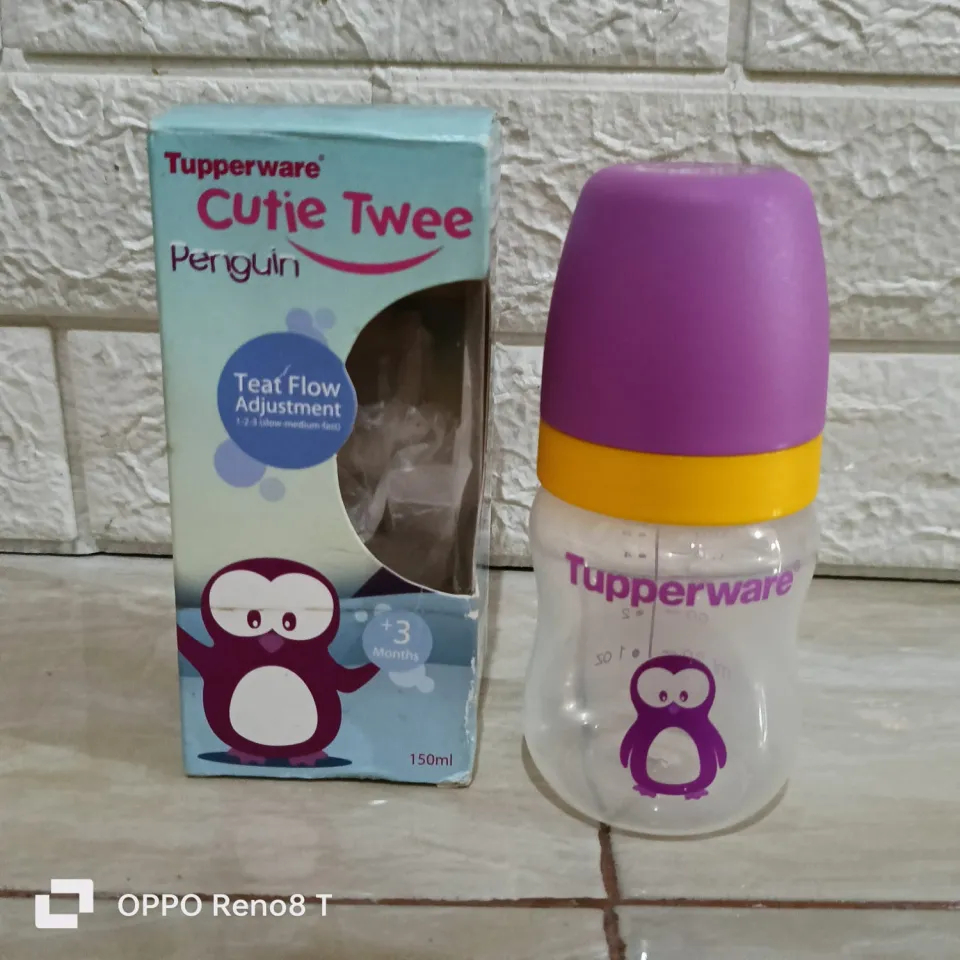 Tupperware cuttie twee penguin dan nipel 150ml botol minum bayi
