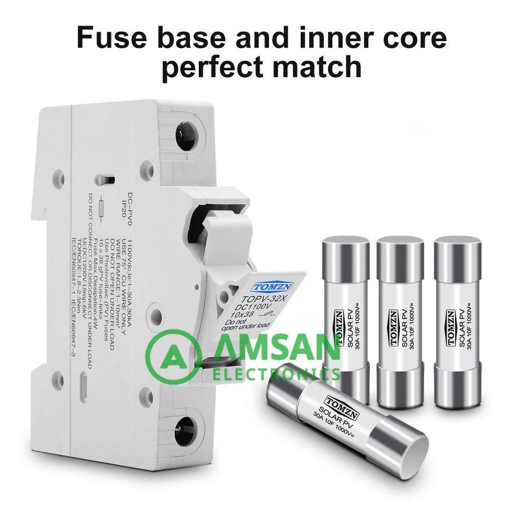 1P Solar PV Fuse Holders suitable for 10*38mm PV fuse Fuse Link for solar system protection