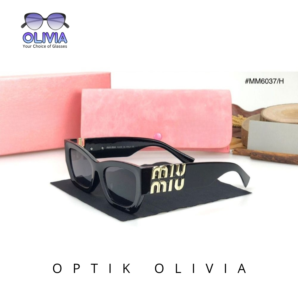 KACAMATA HITAM Miu6037 WANITA SUNGLASSES LENSA ANTI SILAU DAN STYLISH UNTUK GAYA HIDUP AKTIF DAN KEG