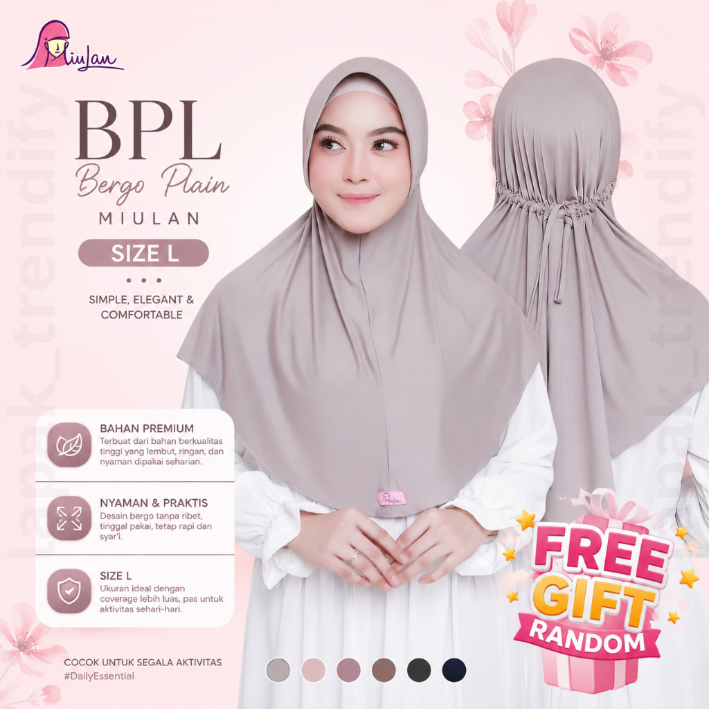 trendify_BPL ( Bergo Plain Miulan ) size L