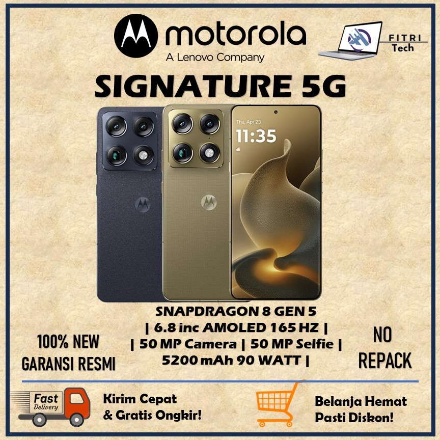 MOTOROLA SIGNATURE 5G RAM 12GB ROM 256GB SNAPDRAGON 8 GEN 5 50 MP FOTOGRAPH CAMERA 6000 mAh