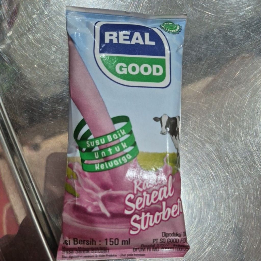 1 DUS ISI 36 REAL GOOD SUSU BANTAL 150ML STRAWBERRY