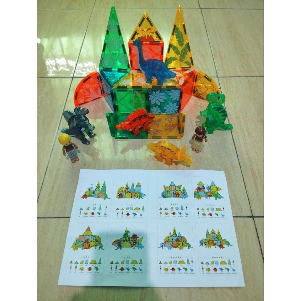 preloved Original Dino Zone Magnetic Tiles Dinosaur by Kebo BUKAN Leapfrog Vtech ELC Fisher Price Pl