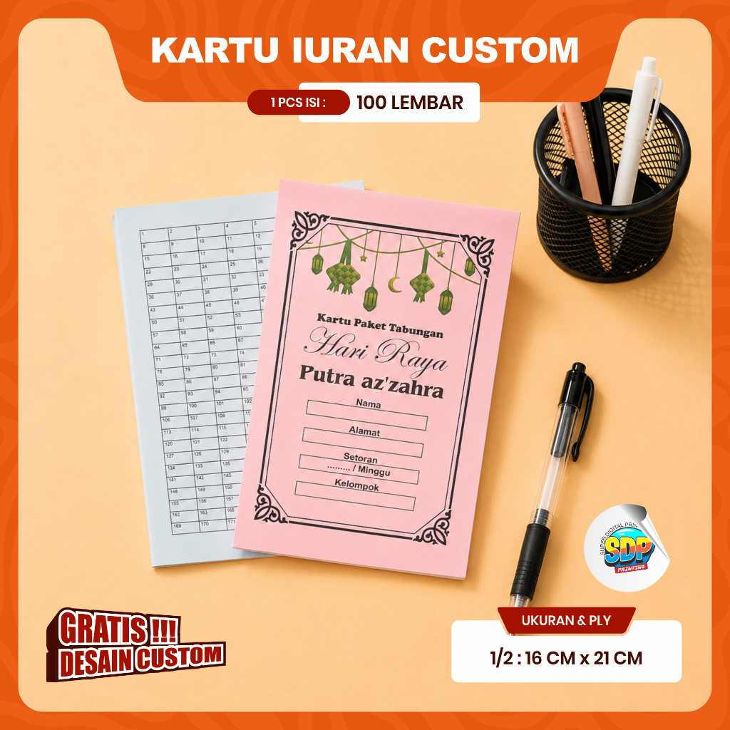 Kertas Iuran/Paket Lebaran Costum isi100 lembar Gratis Dsain Bebas  SUPER DIGITAL PRINTING