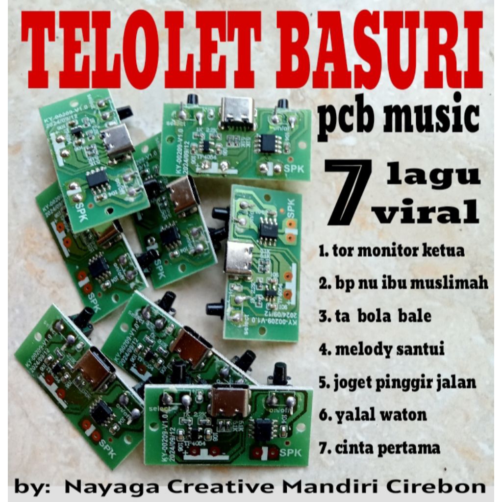 pcb kit modul suara telolet basuri 7 mode lagu / modul mainan telolet 7 lagu / pcb kit basuri 7 mode