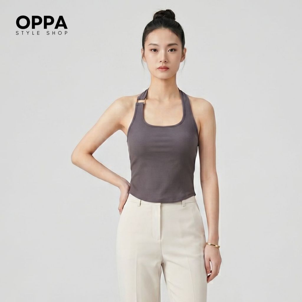 Oppa Style Shop Tanktop Crop Tali Leher TT004 Korean Sport Tanktop / Tanktop Crop Seksi Olahraga Run