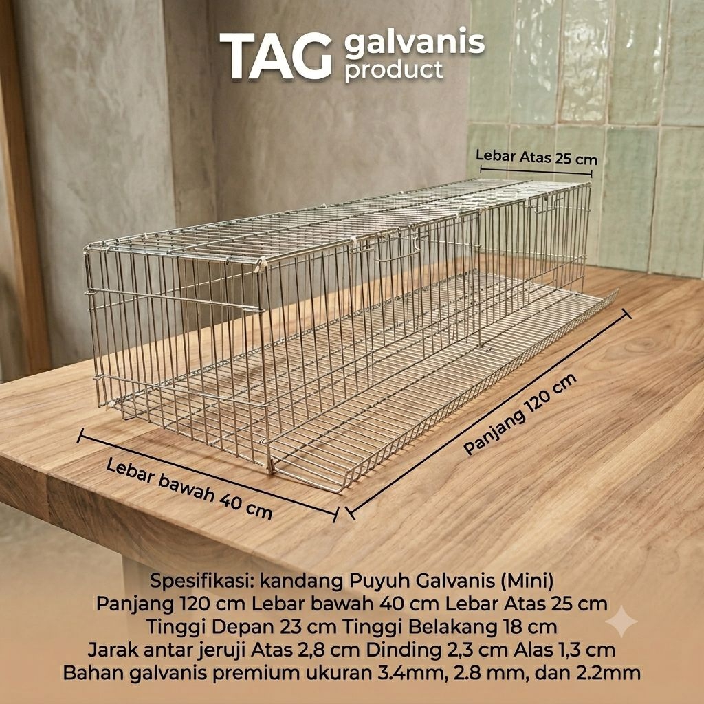 KANDANG PUYUH GALVANIS 2 PINTU ( MINI )