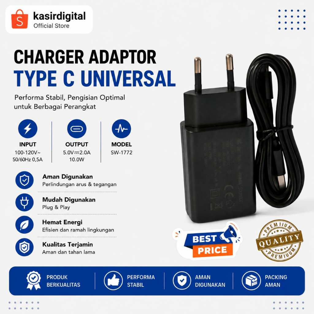 Charger Adaptor Universal Type C EDC SUNMI PAX OVO Dll