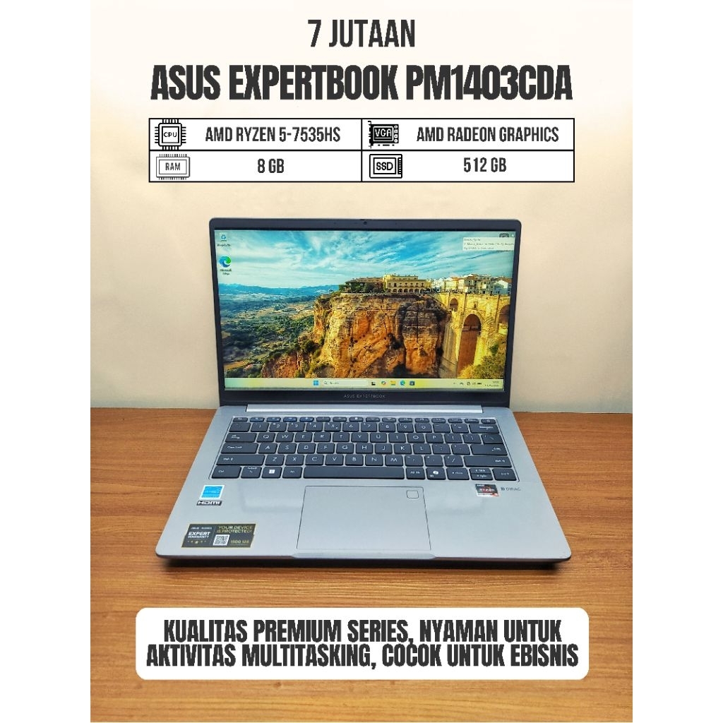 ASUS Expertbook PM1403CDA AMD Ryzen 5-7535HS RAM 8GB SSD 512GB