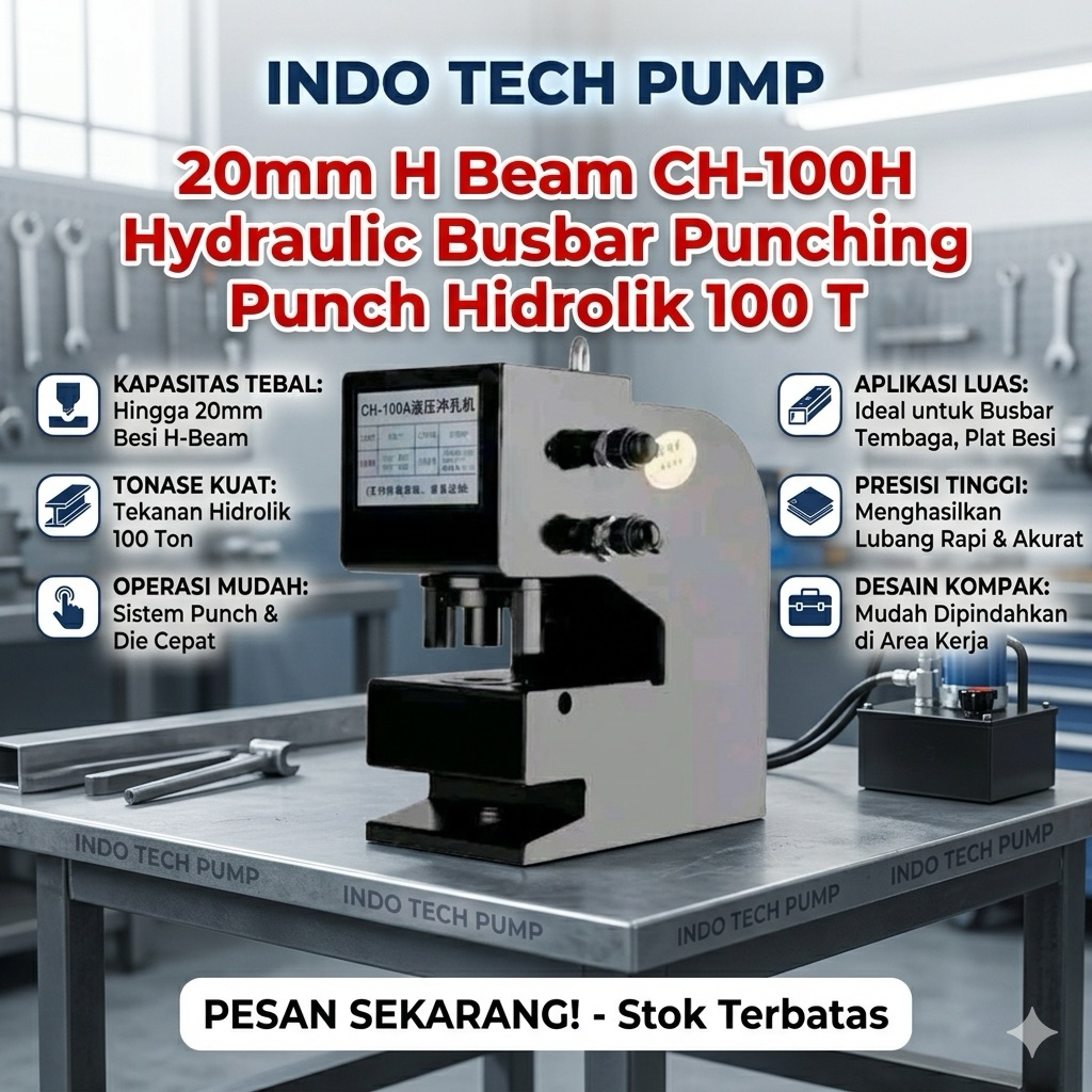 20mm H Beam CH-100H Hydraulic Busbar Punching Punch Hidrolik 100 Ton