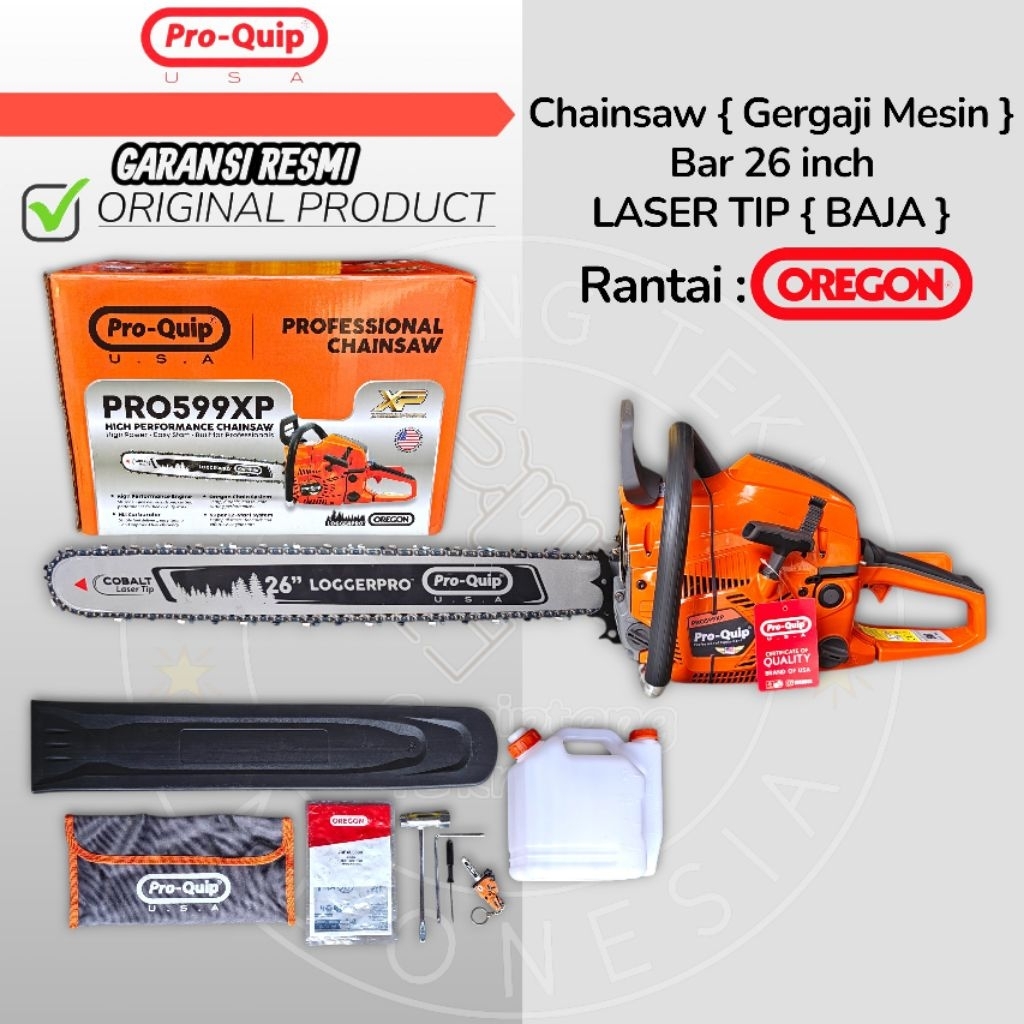 Mesin Senso Bar 26 Inch LASER TIP Rantai OREGON 44 Mata Pro Quip PRO599XP / Mesin Chainsaw 26 inch 4
