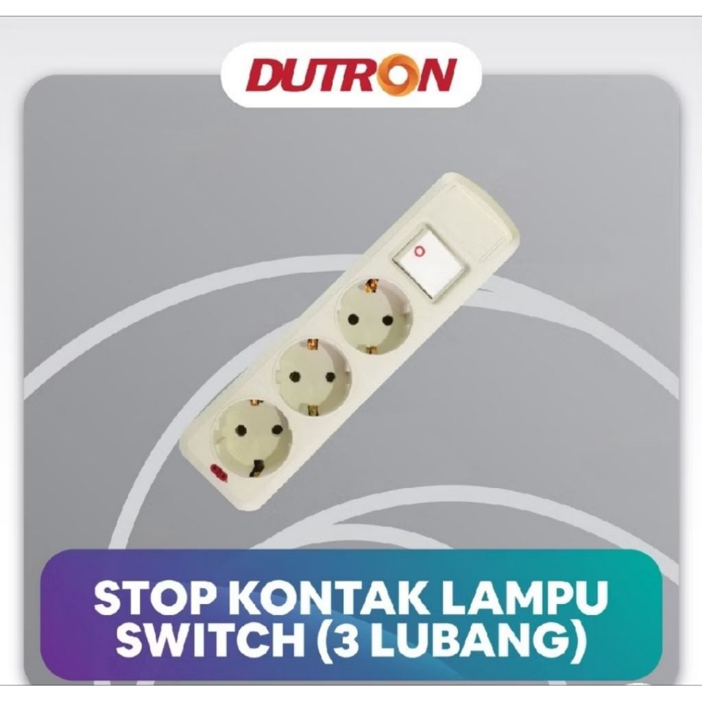 Stop kontak terminal kuningan 3 lubang + switch DUTRON Stop kontak 3 lubang