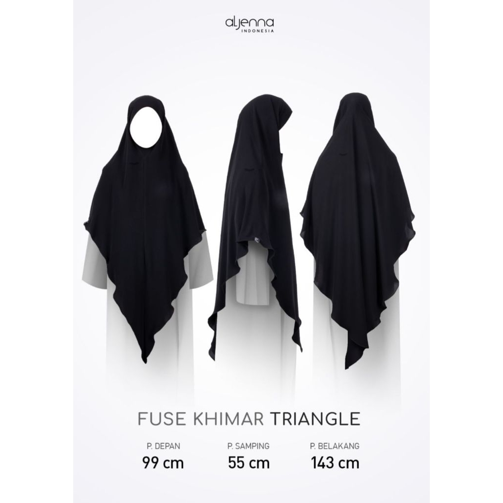 Aljenna Fuse Khimar Triangle Jetblack Premium Bundling