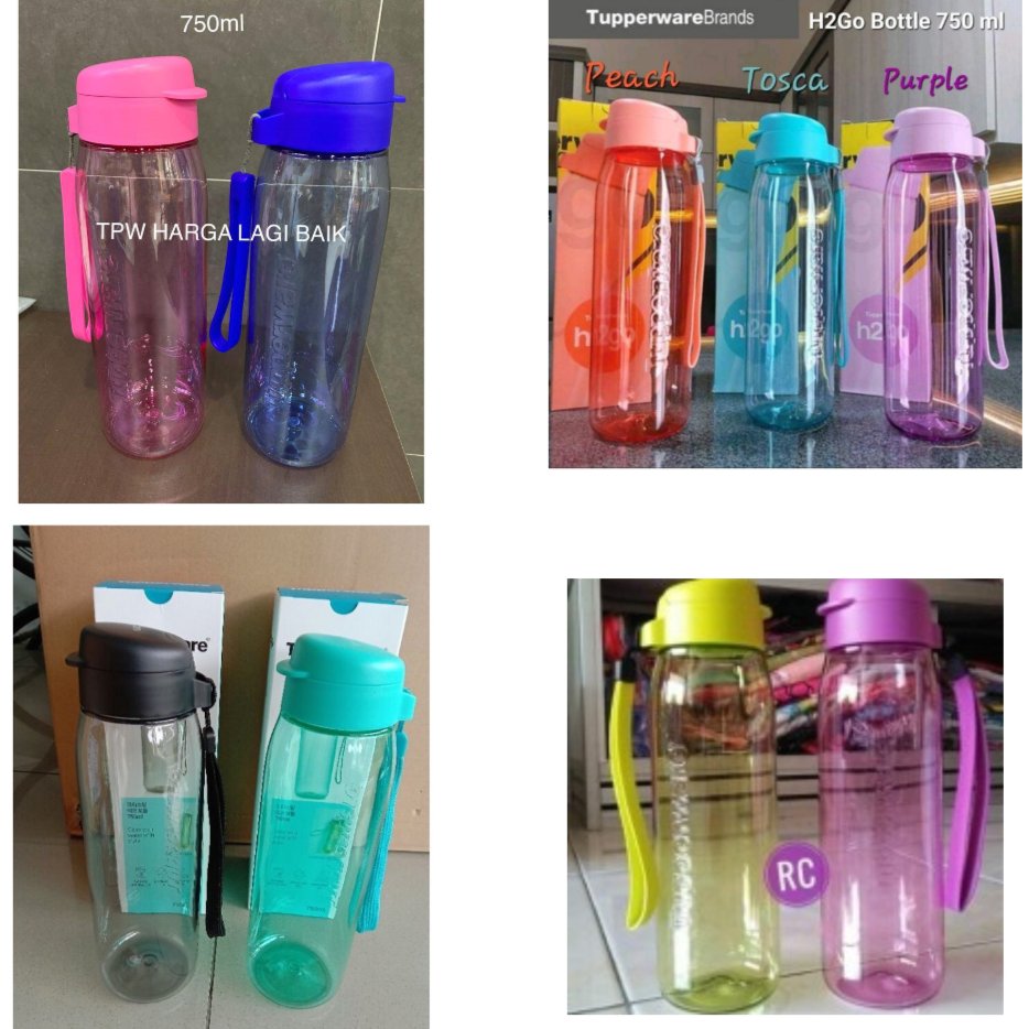 h2go bottle 750 ml tupperware botol kristal 750ml