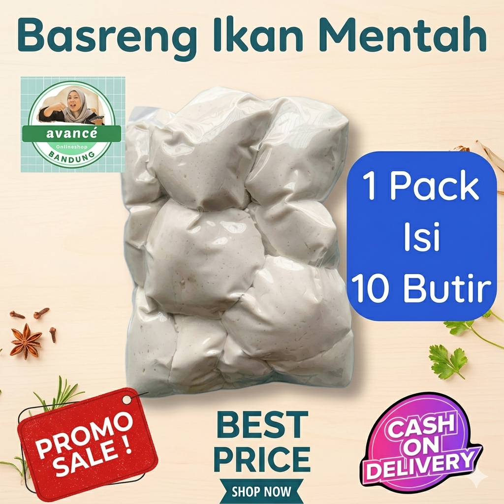 1 Pack (10 Butir) Basreng Ikan Mentah Asli Bandung Kemasan Vacuum