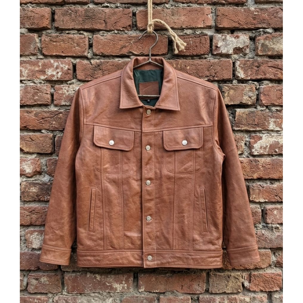 Trucker leather jacket type III / Jaket kulit denim