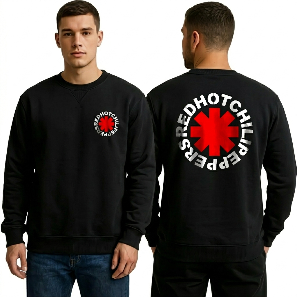 Crewneck Red Hot Chilli Peppers RHCP Pria Bahan Fleece 240 GSM Size M L XL 2XL Unisex Sweatshirt