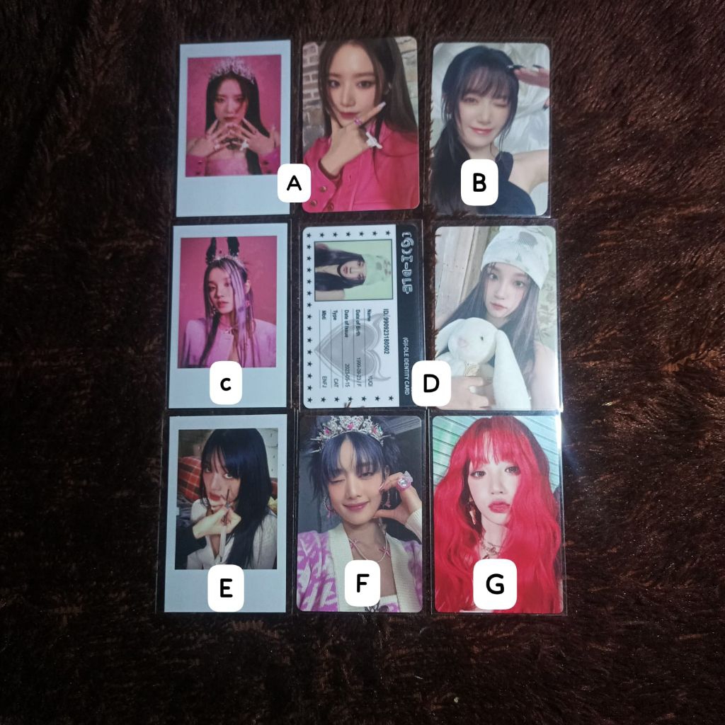 photocard pc official (G)-IDLE I-DLE miyeon, minnie, soojin, soyeon, yuqi, shuhua