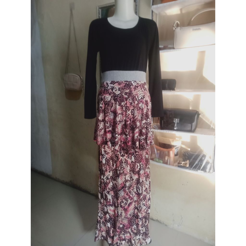 PL Gamis Umpak corak Hitam