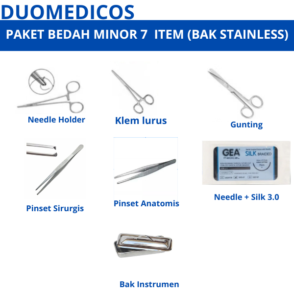 Paket Bedah Minor / Instrumen set bedah 7 pcs