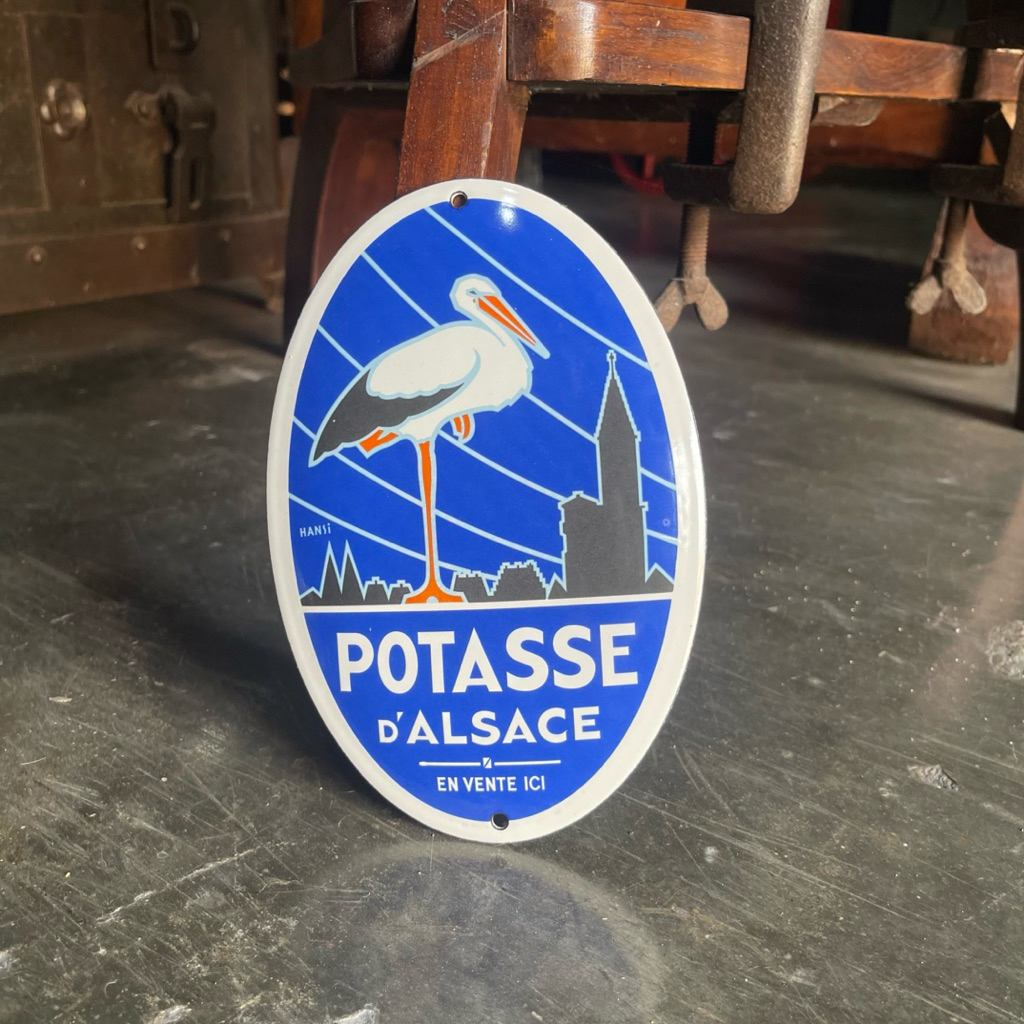 Enamel Papan Iklan Potasse D'Alsace Lawas Jadul Tua