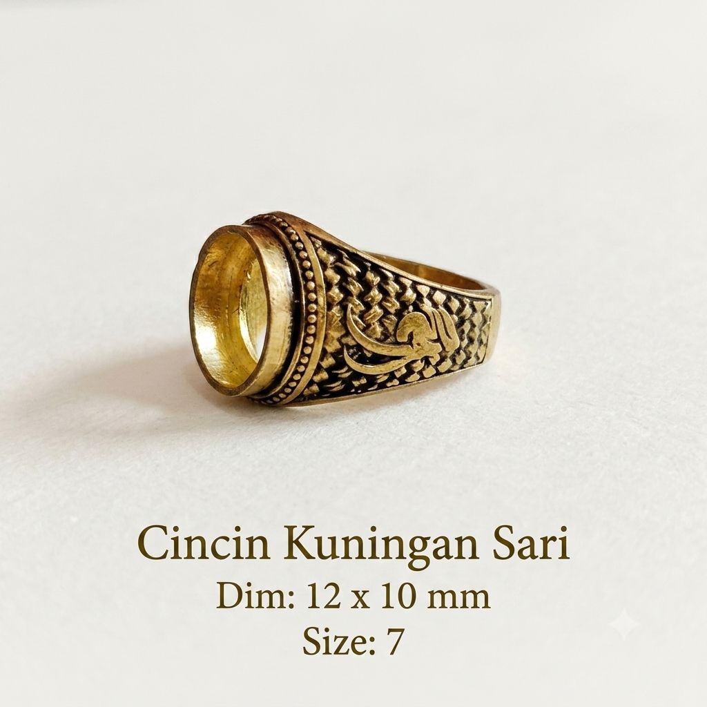 emban batu akik dan permata Kuningan perunggu.03