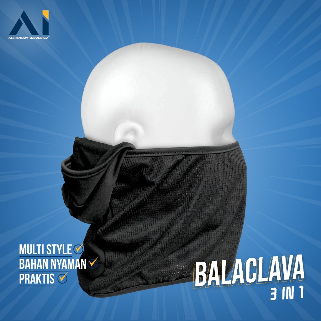 Masker Pengendara motor 3 in 1 - Balaclava quick dry - Masker Motor - Pelindung Wajah - Masker Anti 