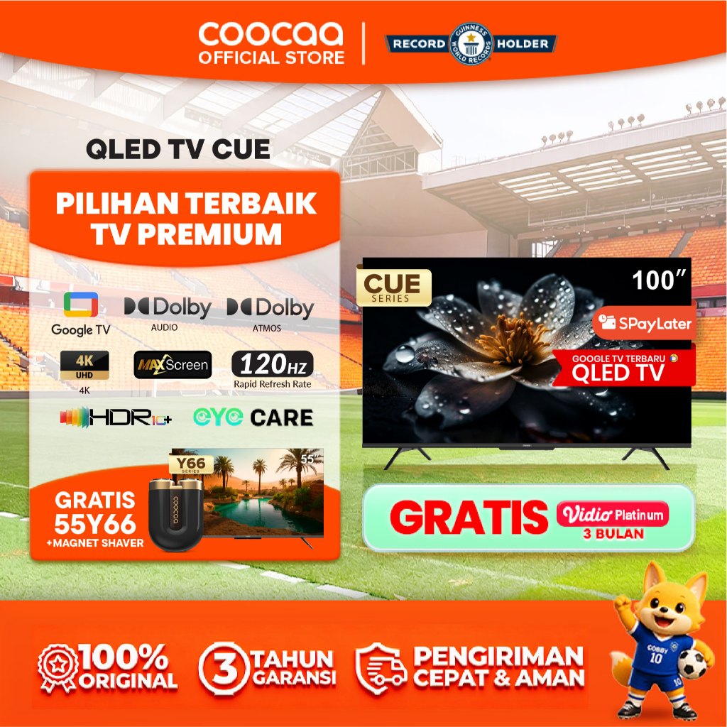 [NEW] [Google TV] COOCAA TV 100 inch - QLED- Smart TV - Digital TV - Netflix & Youtube - Google Assi