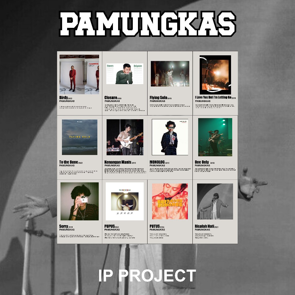 Poster Band Pamungkas - 12PCS - Size A5 - Bisa Request Musisi Lain