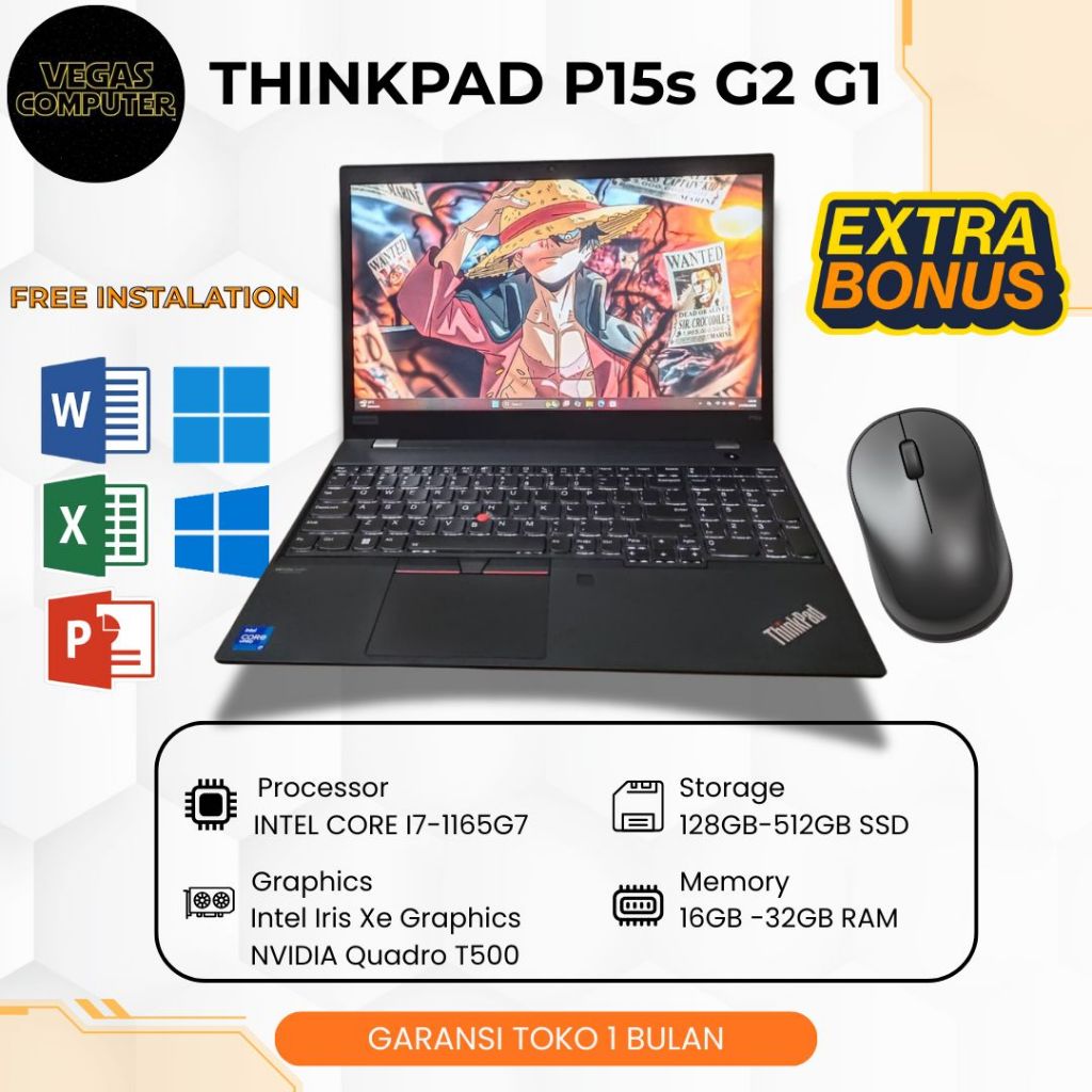 LAPTOP GAMING Thinkpad  P15 P15s G2 G1 I7 | I5 GEN 11 GEN 10 + NVIDIA QUADRO + INTEL IRIS XE GRAPHIC