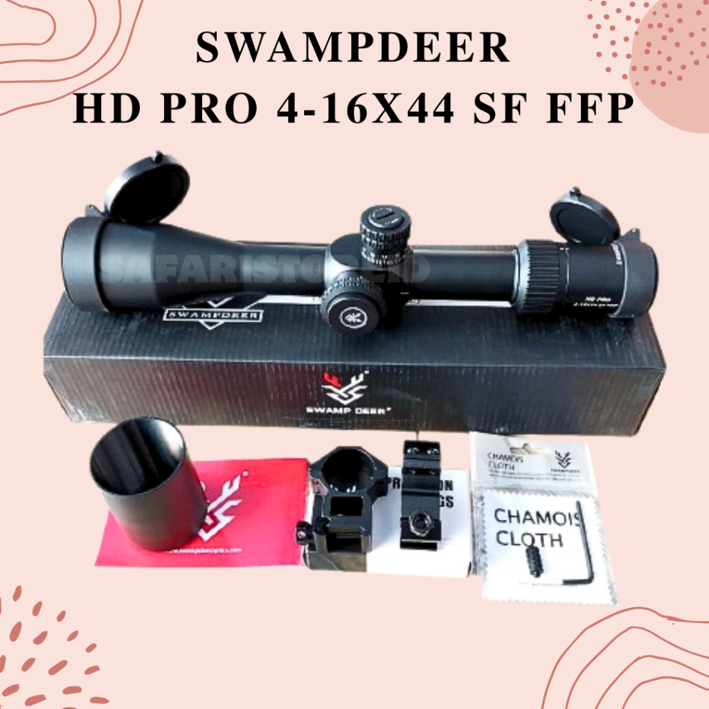 Teleskop SWAMPDEER HD PRO 4-16X44 SF FFP || Telescope SWAMPDEER HD PRO FFP Tahan Getar
