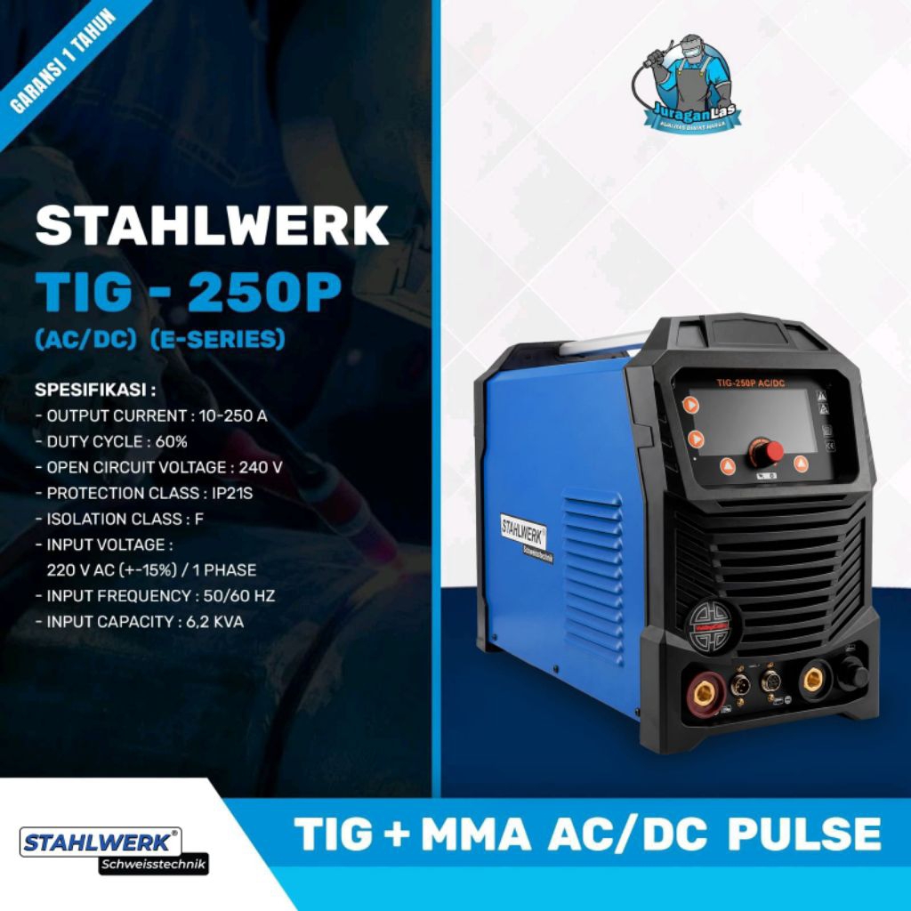 STAHLWERK AC/DC TIG Pulse - 250E P | MESIN LAS TIG + MMA AC/DC Pulse