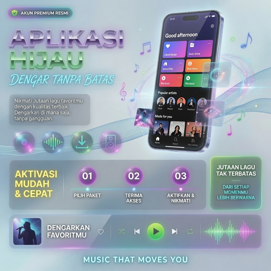 APK HIJAU PREMIUM PEMUTAR MUSIC