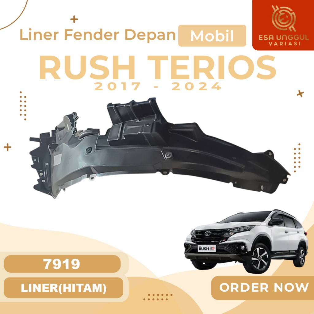 7919 - Liner Fender Spakbor Depan Mobil Rush Terios 2017- 2024