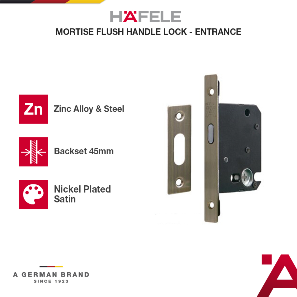 Hafele Tarikan Pintu Geser - Flush Handle Sliding Door Entrance - Satin