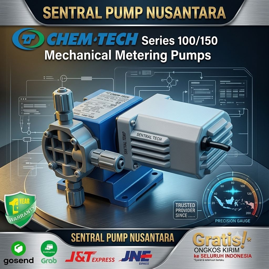 Dosing Pump Chem tech 4.72 Lph Pulsafeeder Pompa Injeksi Cairan Kimia
