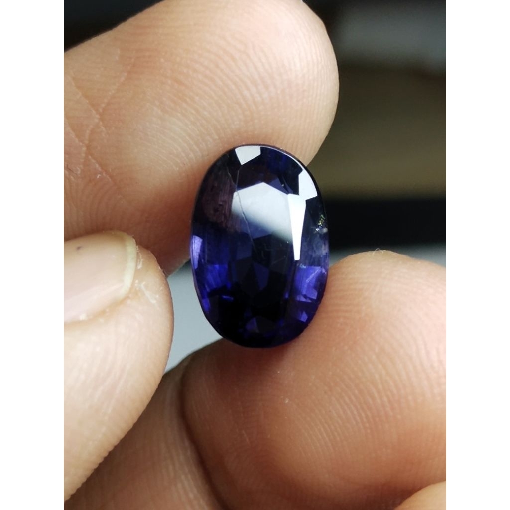 Natural Iolite Memo 12 x 8.5 x 5.5 mm 4.15 Ct Blue Sapphire Air Super Oval Cutting Srilanka NTD YGL 