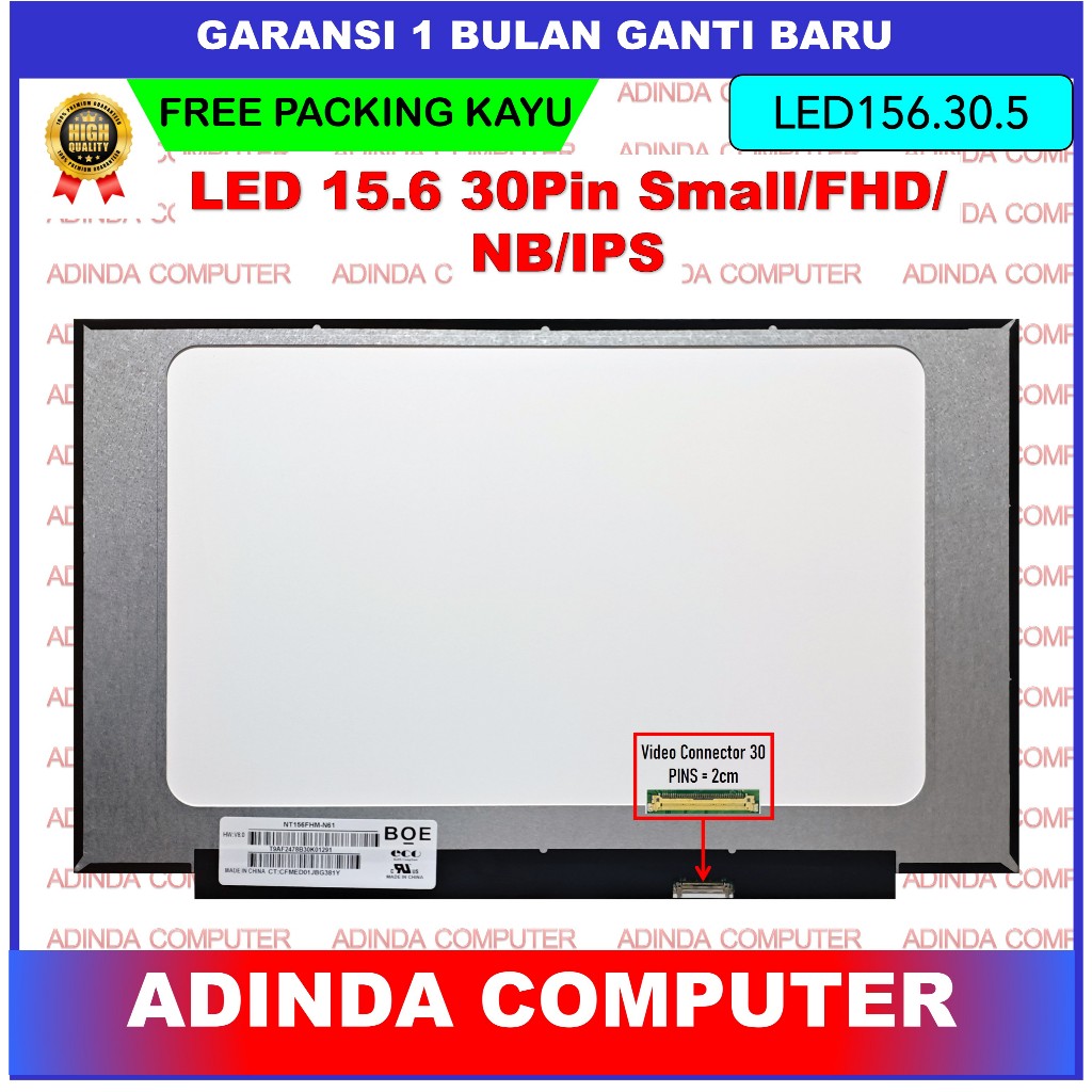 LCD LED Samsung 15 Inch 15.6 Inch 30 pin Slim Full HD FHD Small No Bracket