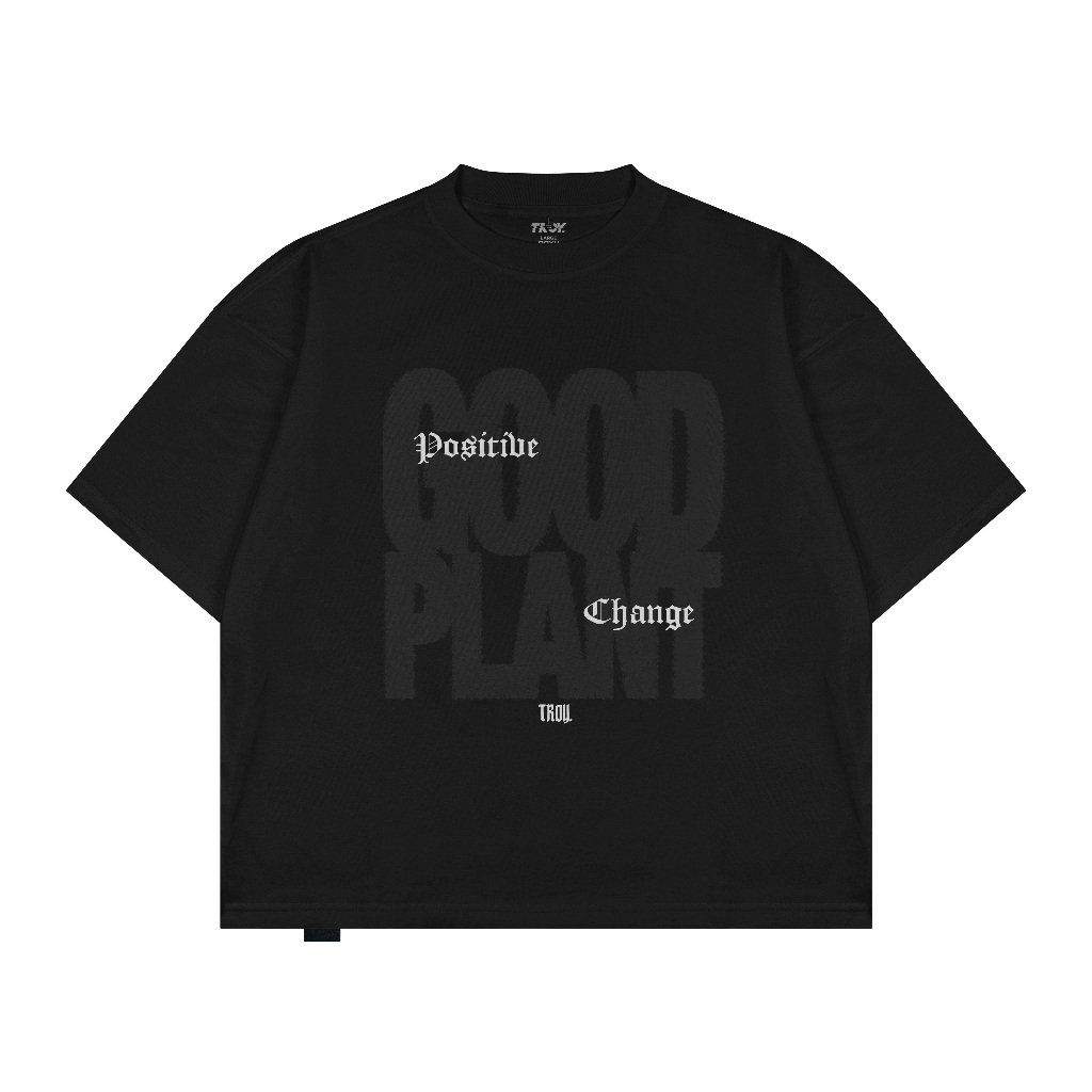 Troy Company Boxy Oversize Tshirt Black Good Plant - Kaos Pria Boxy Oversize Hitam MBD 3108