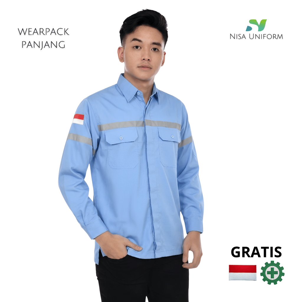 Atasan Werpack murah Baju safety kemeja kerja lapangan karyawan pabrik comunity komunitas bengkel