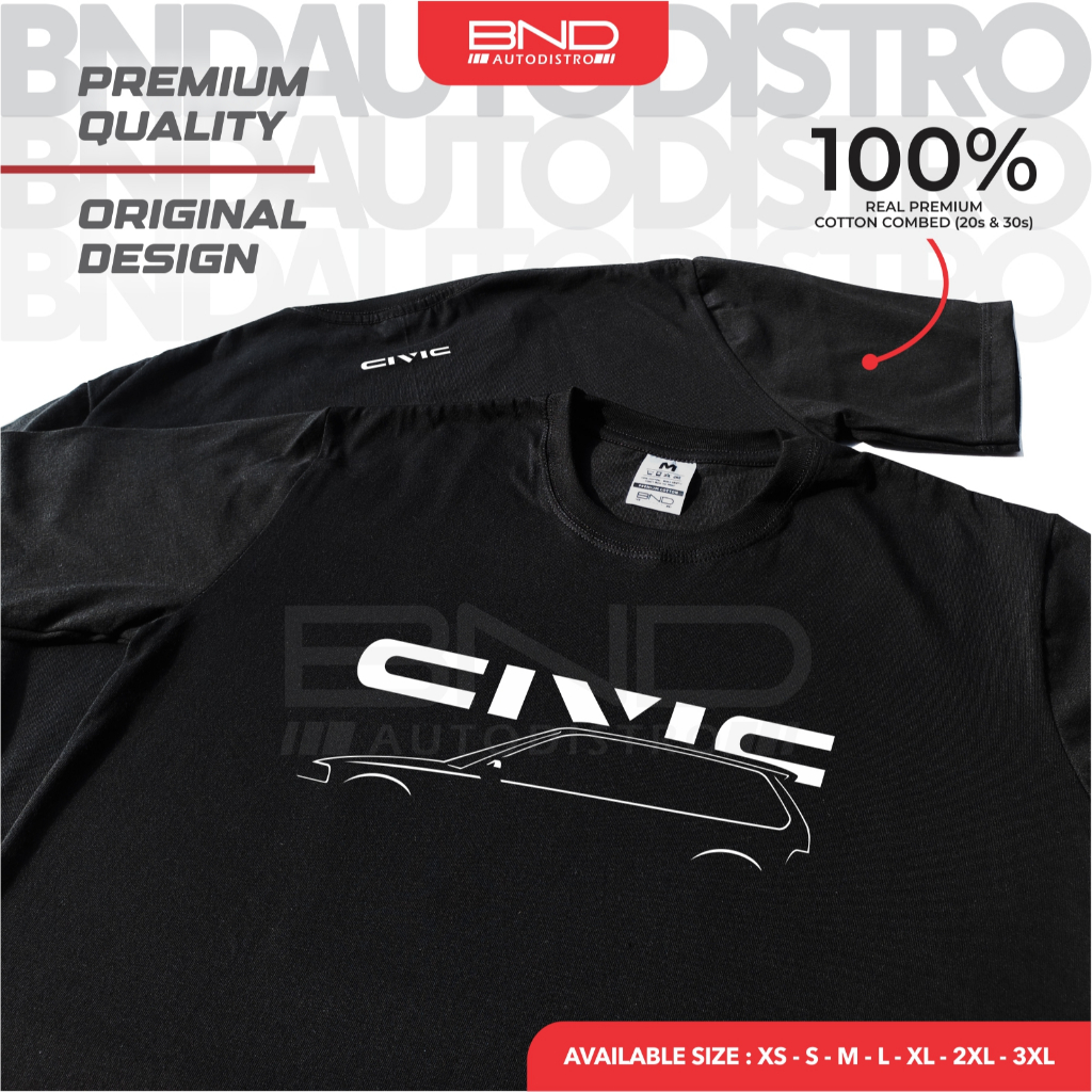 [BND] Kaos Honda Civic Nouva SIDE T-Shirt Baju Kaos Nouva Civic EF Kaos Mobil Honda Premium Quality