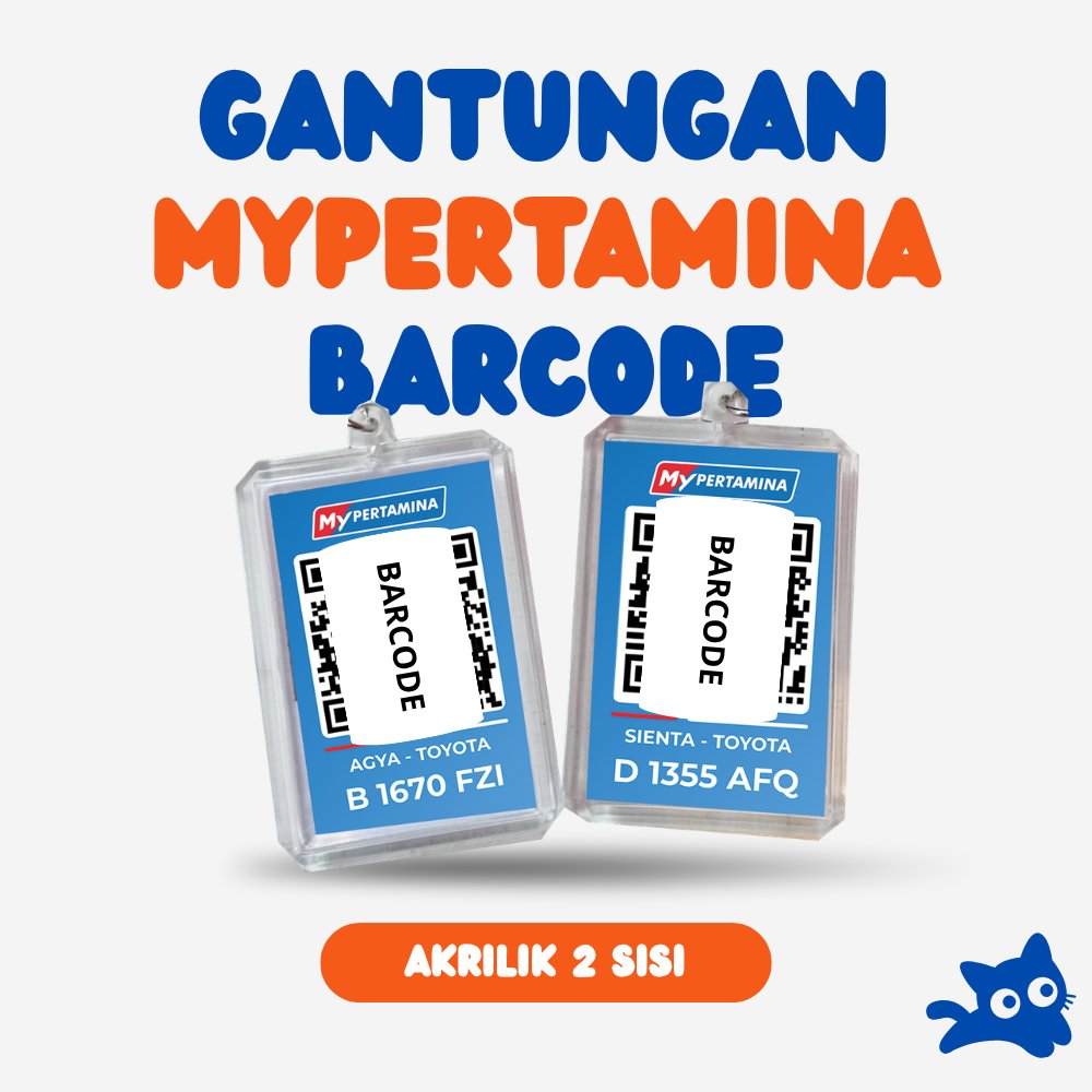 Gantungan Kunci Barcode MyPertamina Custom | Ganci Barcode MyPertamina | Cetak Kartu MyPertamina Akr