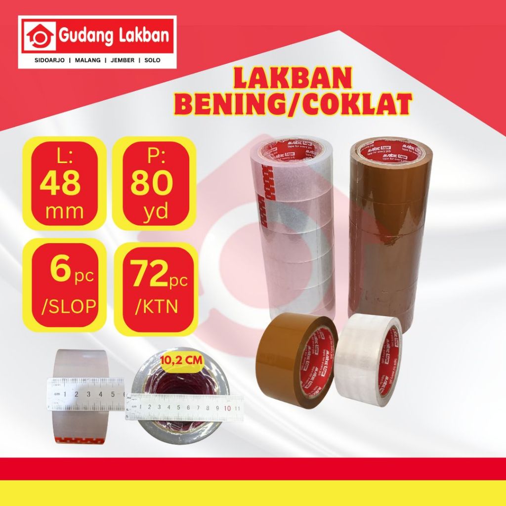 Matic Lakban Coklat 48mm x 80yard