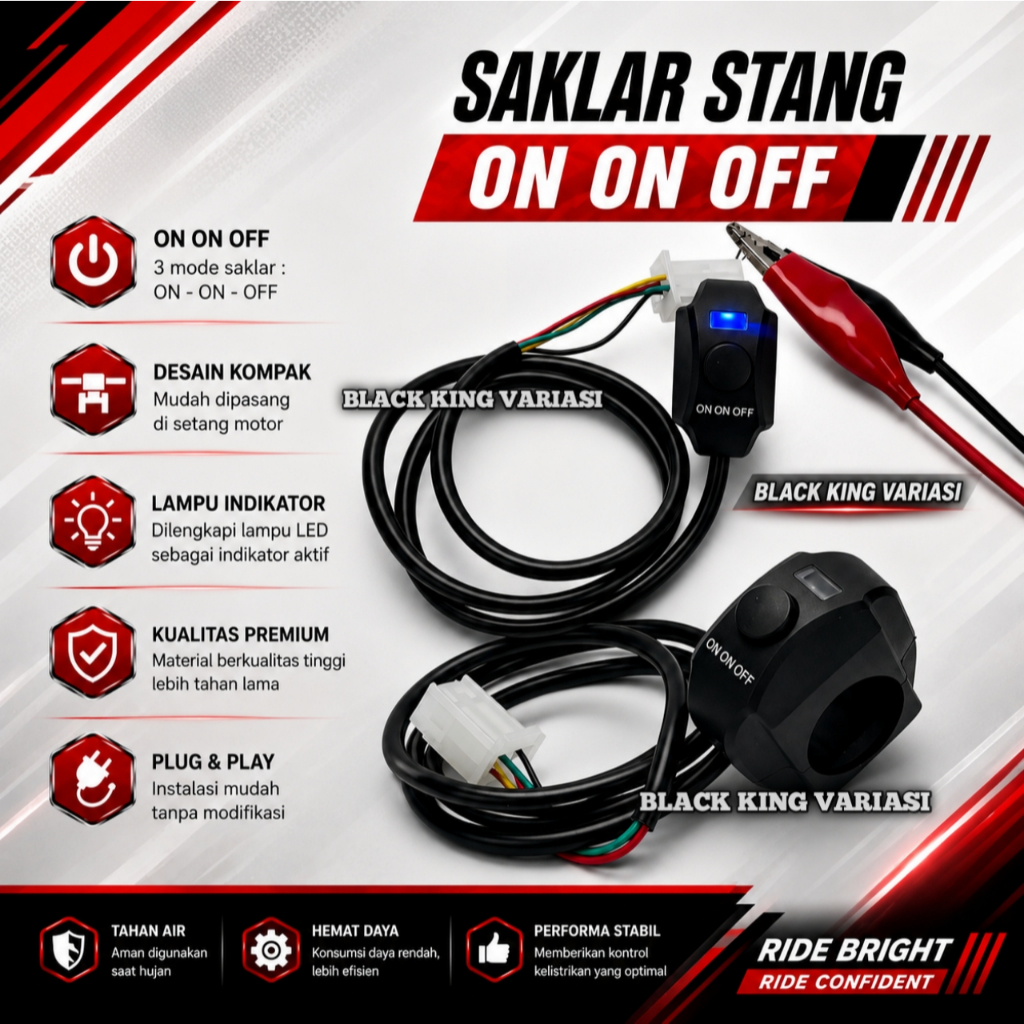 Saklar Stang Motor On On Off Saklar Lampu Motor LED Saklar On Off Stang Saklar Stang On On Off Plus 