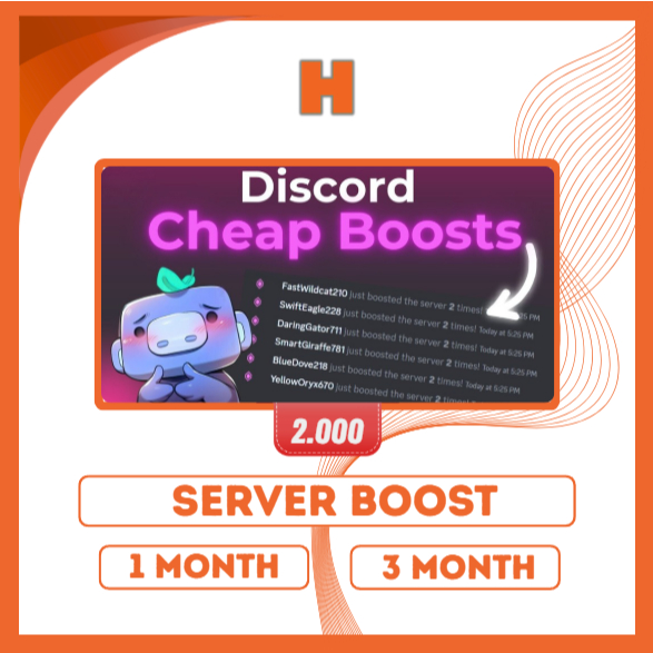DC SERVER BOOST | 3 BULAN | FULL GARANSI | BISA UNTUK SERVER TAG DAN PERKS LAINNYA